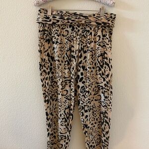 Free People Leopard Print Cropped Pants